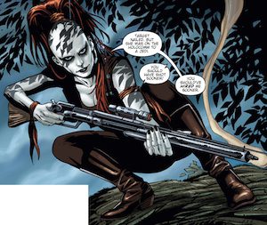 Aurra Sing as an assassin from the Star Wars: The Hunt for Aurra Sing