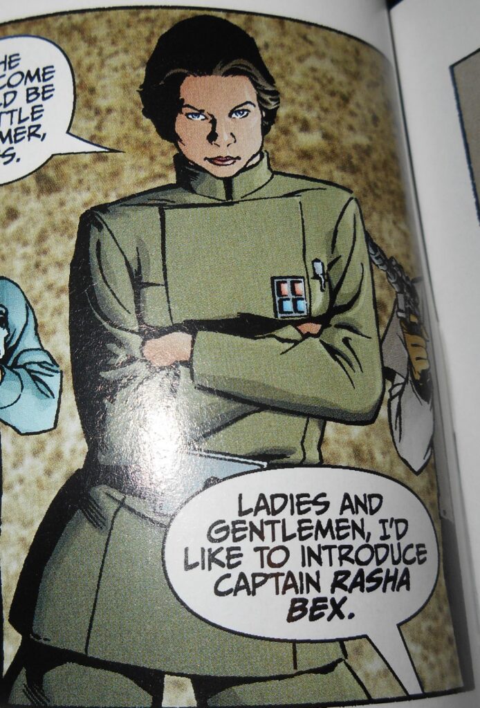 rasha bex scene from Rebellion comics