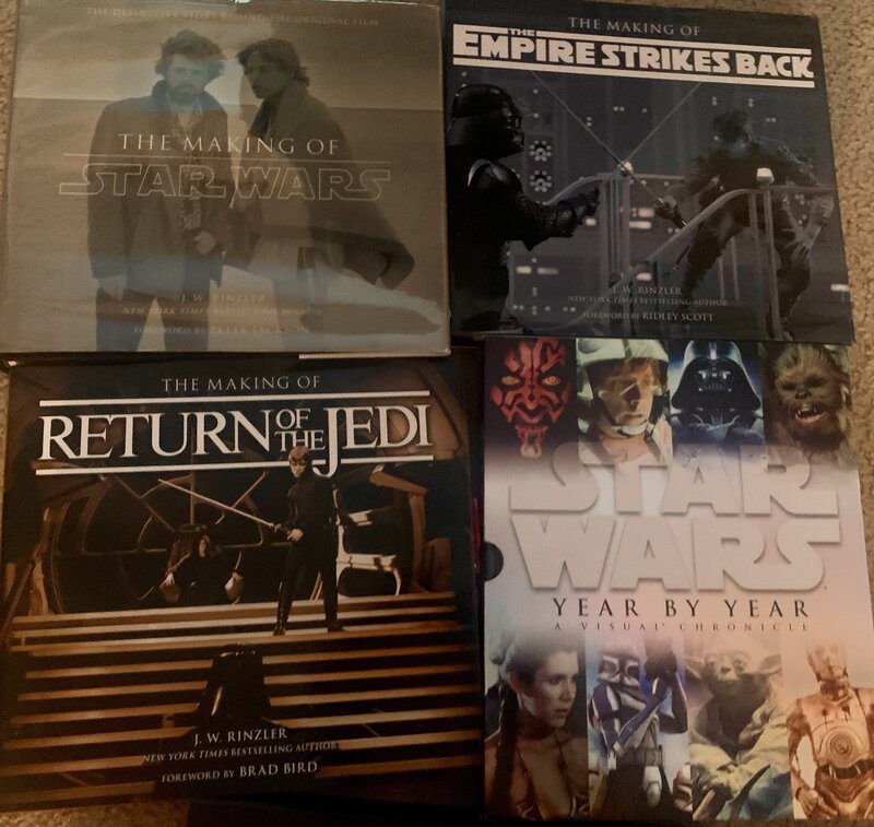 Making of Star Wars, Making of Empire Strikes Back, Making of Return of the Jedi all by Rinzler and the Star Wars Year by Year chronology